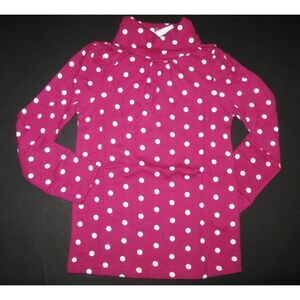NWT Baby Gap kid magenta pink long sleeve polka dot turtleneck top shirt 2 4